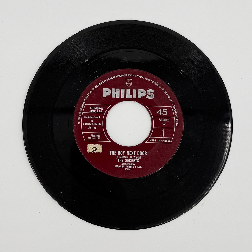 The Secrets The Boy Next Door 1963 Canadian Variant Philips 7" 45 RPM 40146X